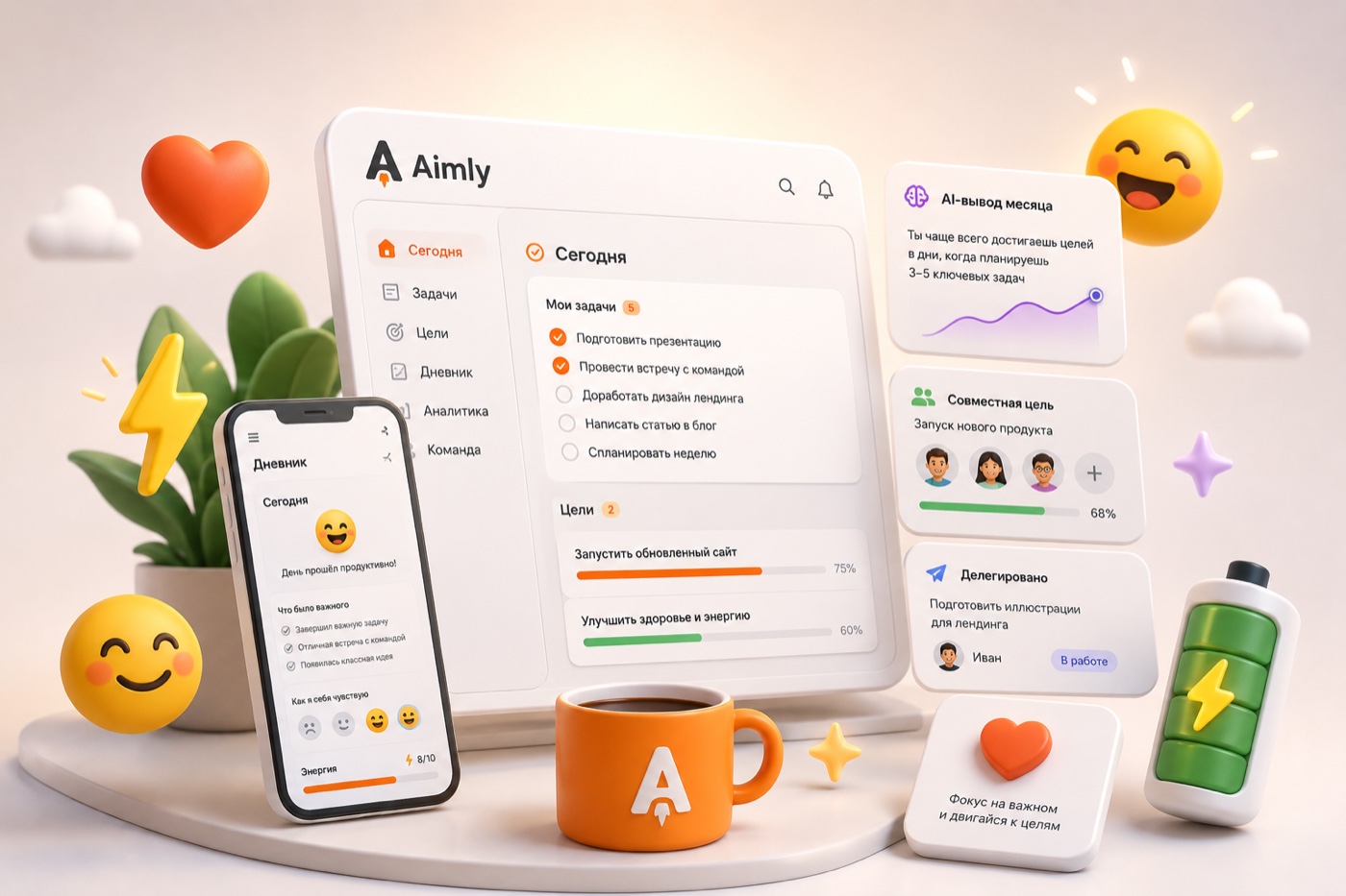 Aimly — цели, задачи и дневник в одном приложении